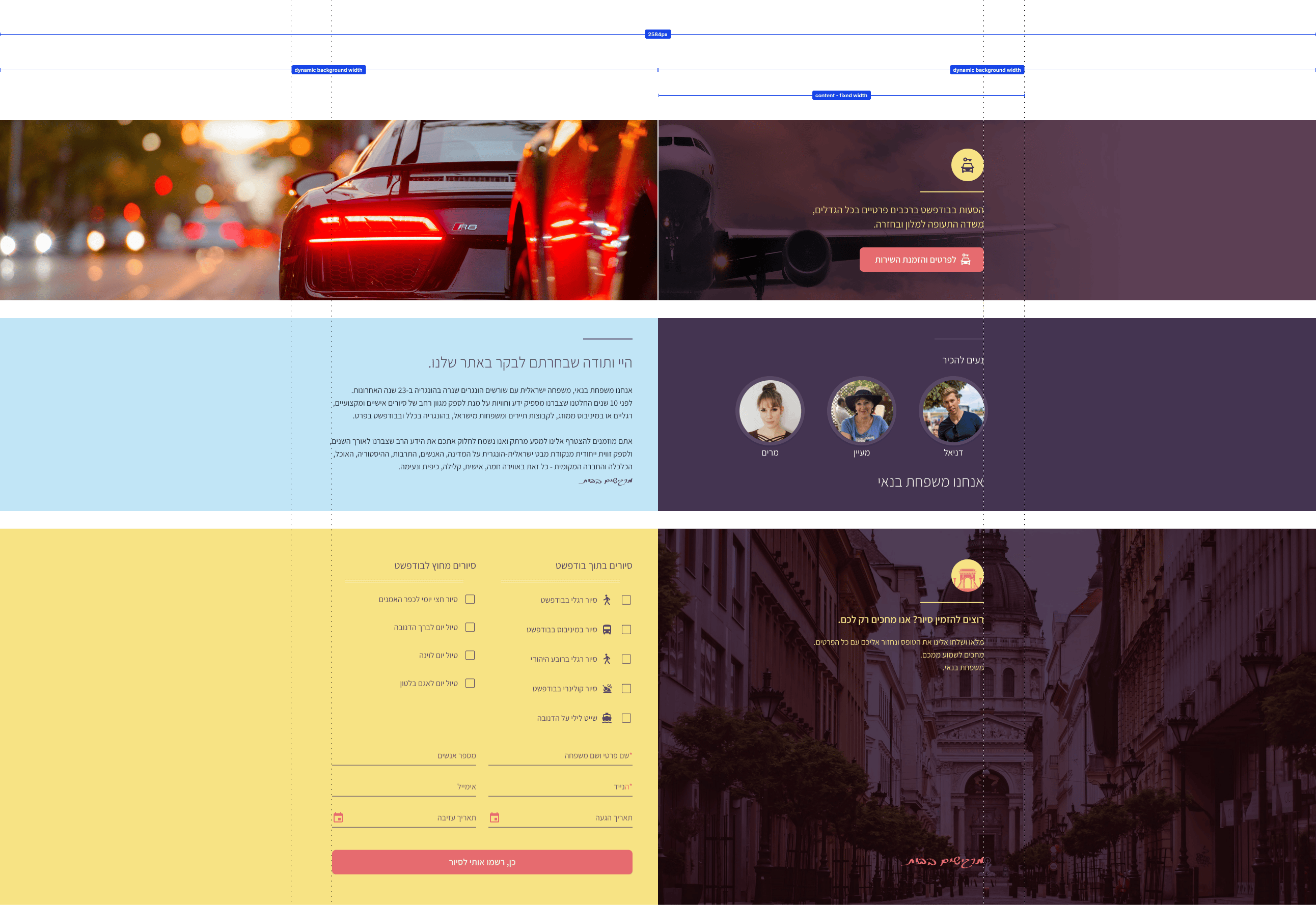 אלמנטים עיצוביים מתוך מיתוג אתר בודפשט עם משפחת בנאי